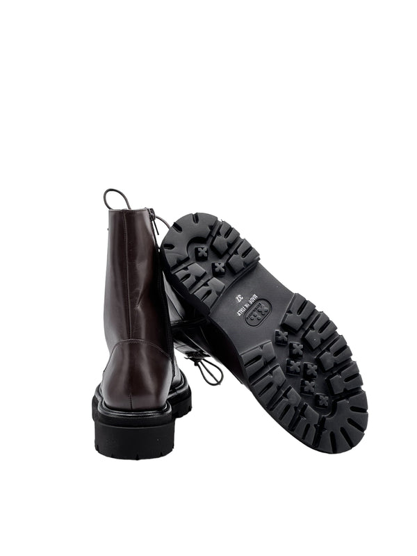 ALEXIA anfibio in nappa testa di moro con lacci, zip e suola extralight - BEST SELLER