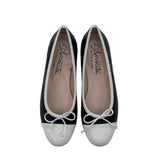 ALDA matelassè Nera con punta in vernice Bianca