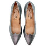 ALLEGRA scollo a cuore in nappa silver