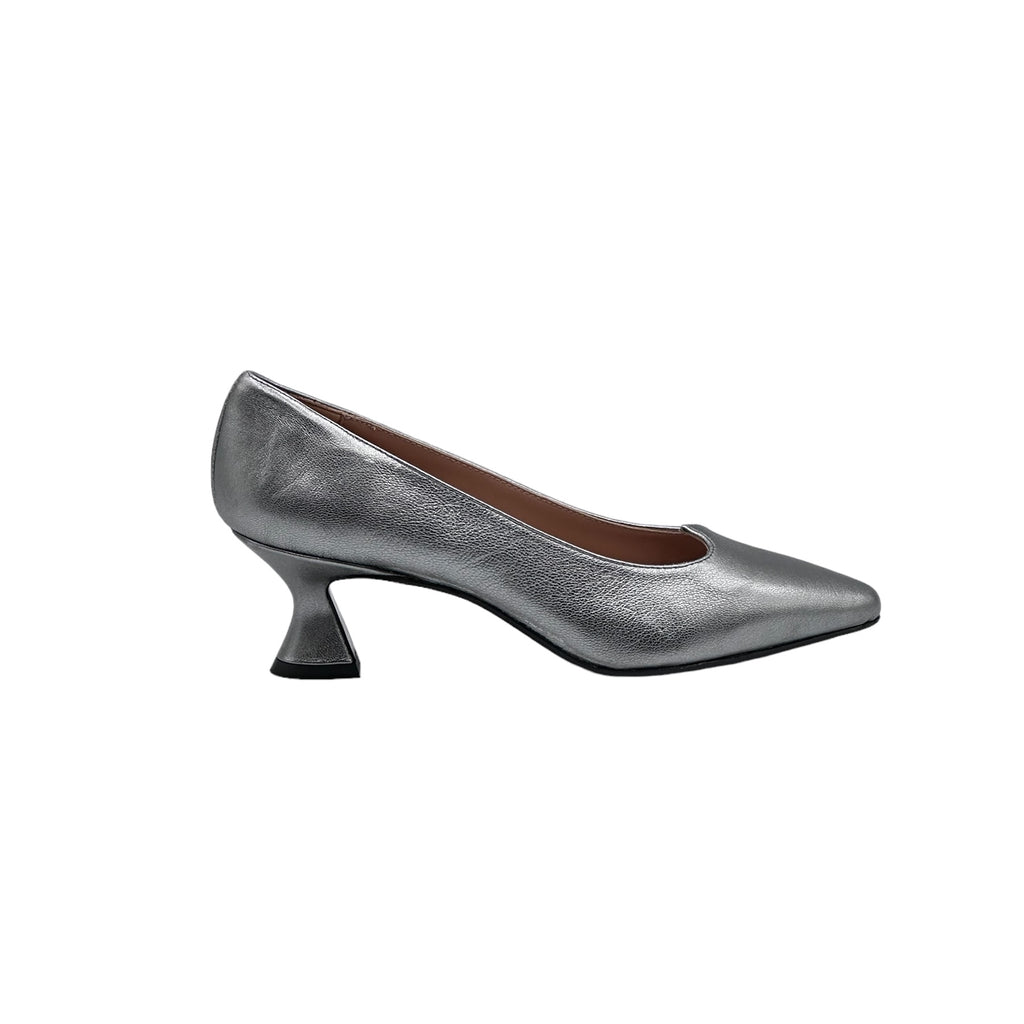 ALLEGRA scollo a cuore in nappa silver