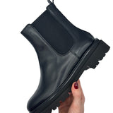 ALMA stivale tronchetto con elastico in nappa nera e suola extralight - BEST SELLER