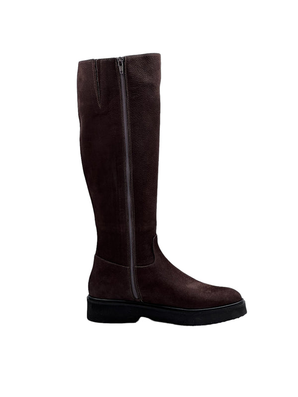 ALEXANDRA stivale alto con zip in nappa longbeach marrone e suola extralight  - BEST SELLER