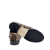 AUDREY mocassino in cavallino leopardato con nappine nere