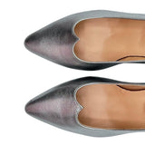 ALLEGRA scollo a cuore in nappa silver