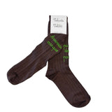 Calzini CIOCCOLATO con ricamo a mano ERBA "Arriverai ovunque, passo dopo passo"