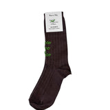 Calzini CIOCCOLATO con ricamo a mano ERBA "Arriverai ovunque, passo dopo passo"