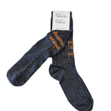 Calzini ANTRACITE con ricamo a mano ORANGE "Arriverai ovunque, passo dopo passo"