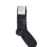 Calzini ANTRACITE con ricamo a mano ORANGE "Arriverai ovunque, passo dopo passo"