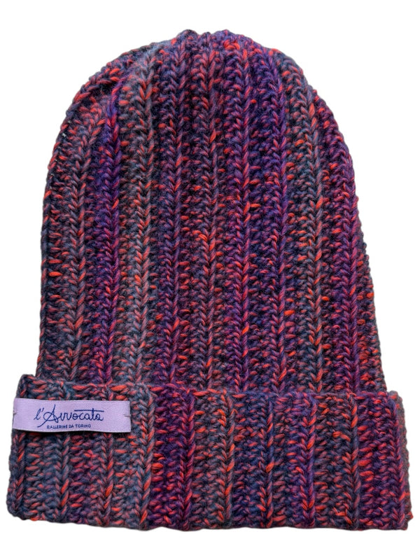 BERRETTO melange viola, arancio, ottanio