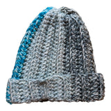 BERRETTO fluffy melange turchese, ghiaccio, blu